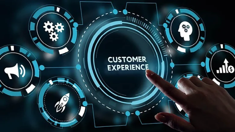 Analytics dashboard showing contact center CX metrics