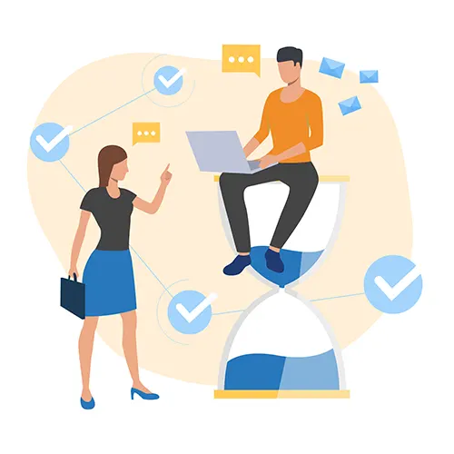 Omnichannel customer service workflow illustration