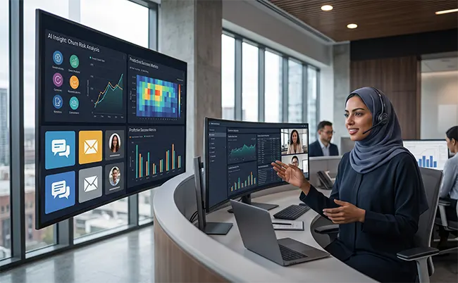 Modern Contact Centre managing customer relationships proactively